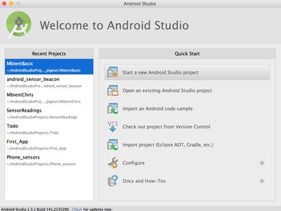 start new Android Studio Project